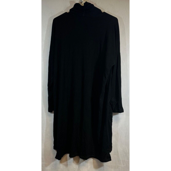 Eileen Fisher M Black Duster Cardigan Tencel Stretch Knit Open Front Black D20 - Picture 5 of 6